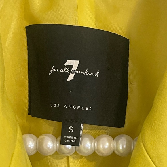 7 For All Mankind Vibrant Yellow Blazer - Picture 2 of 4